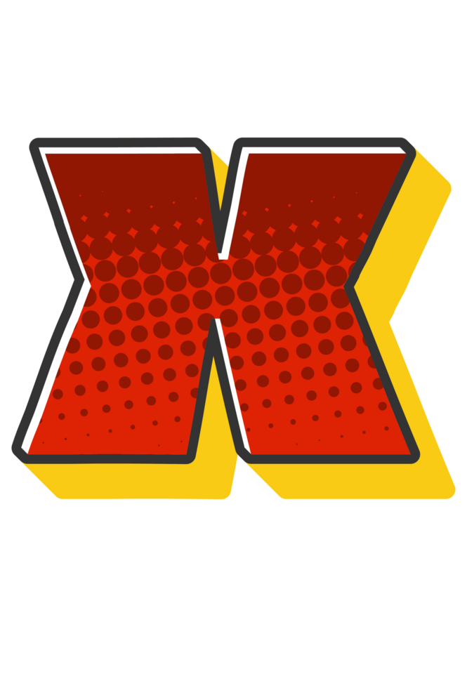 Comic Halftone Alphabet Letter and Number png