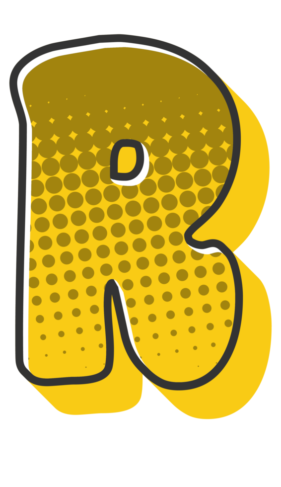 Comic Halftone Alphabet Letter and Number png