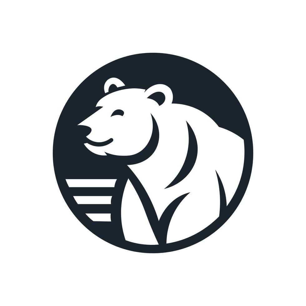 Simple wild bear symbol logo. vector