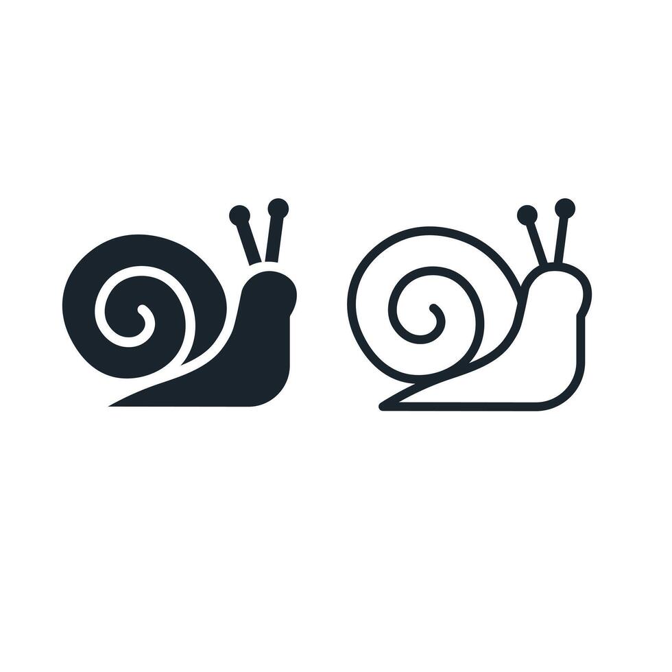 Snail flat and line icon, slug. Mollusk invertebrates. Isolated illustration vector