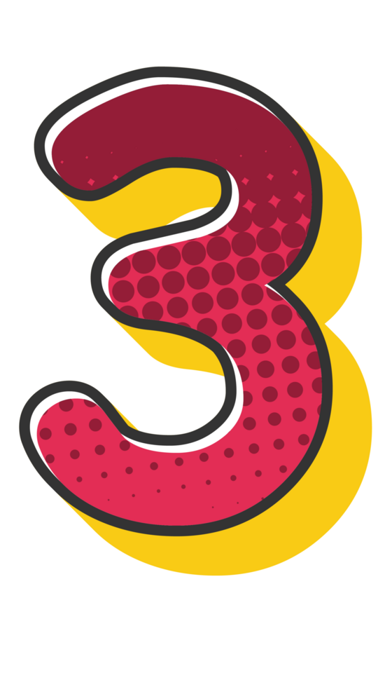 Comic Halftone Alphabet Letter and Number png