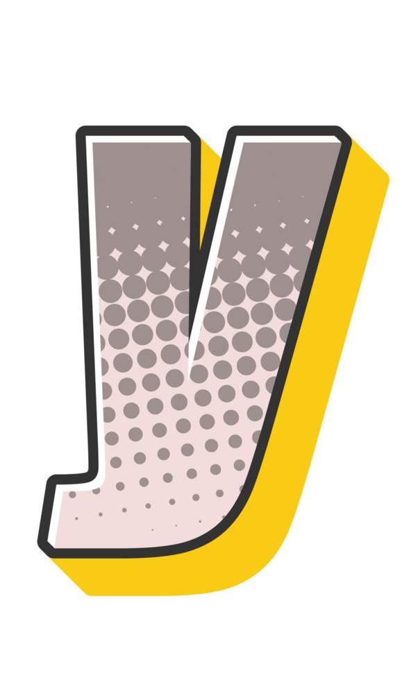 Comic Halftone Alphabet Letter and Number png