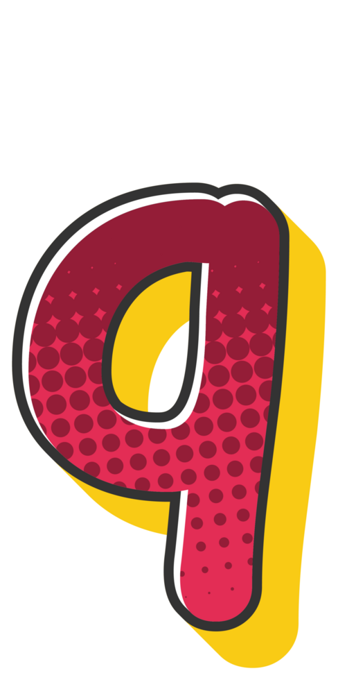 Comic Halftone Alphabet Letter and Number png