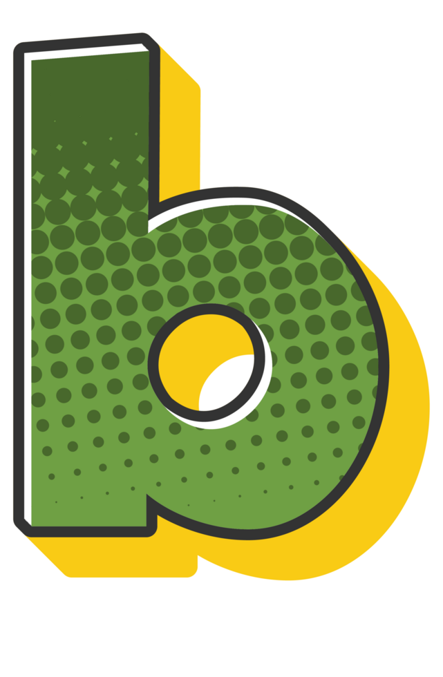 Comic Halftone Alphabet Letter and Number png