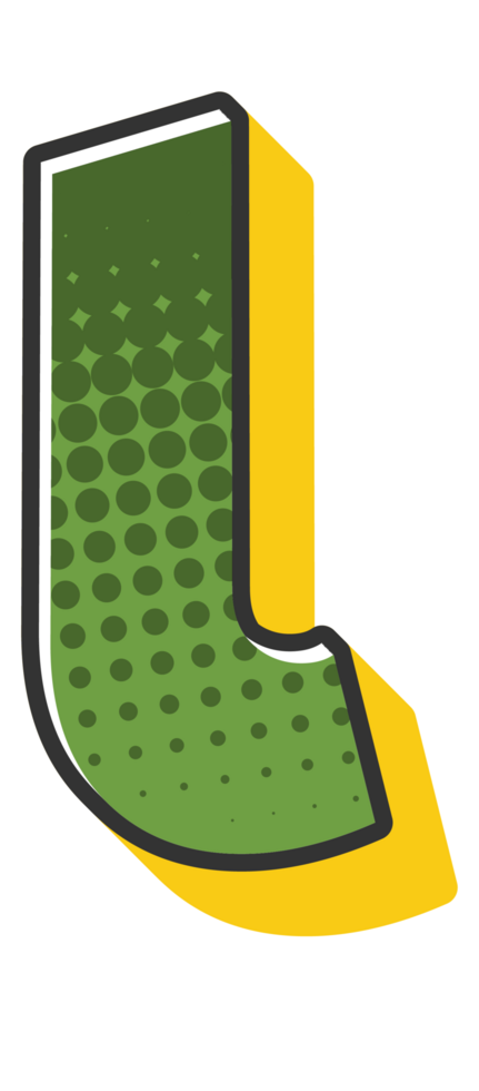 Comic Halftone Alphabet Letter and Number png