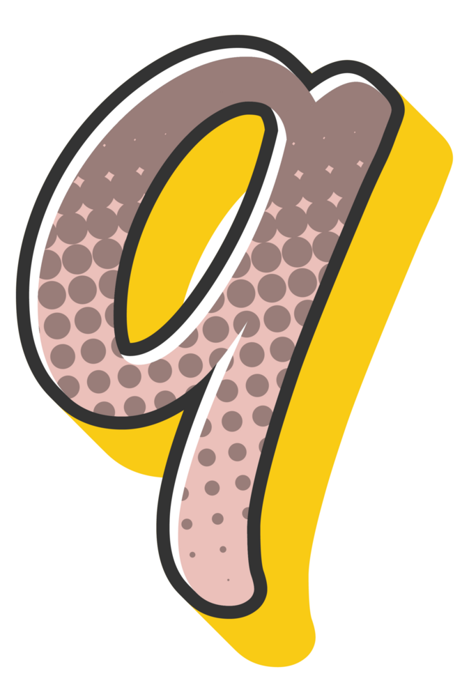 Comic Halftone Alphabet Letter and Number png
