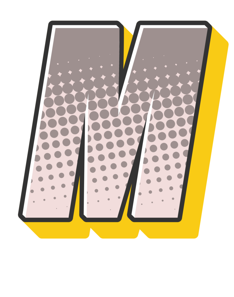 Comic Halftone Alphabet Letter and Number png