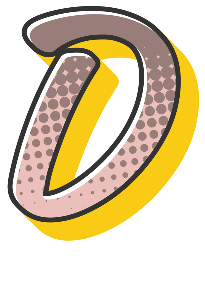 Comic Halftone Alphabet Letter and Number png