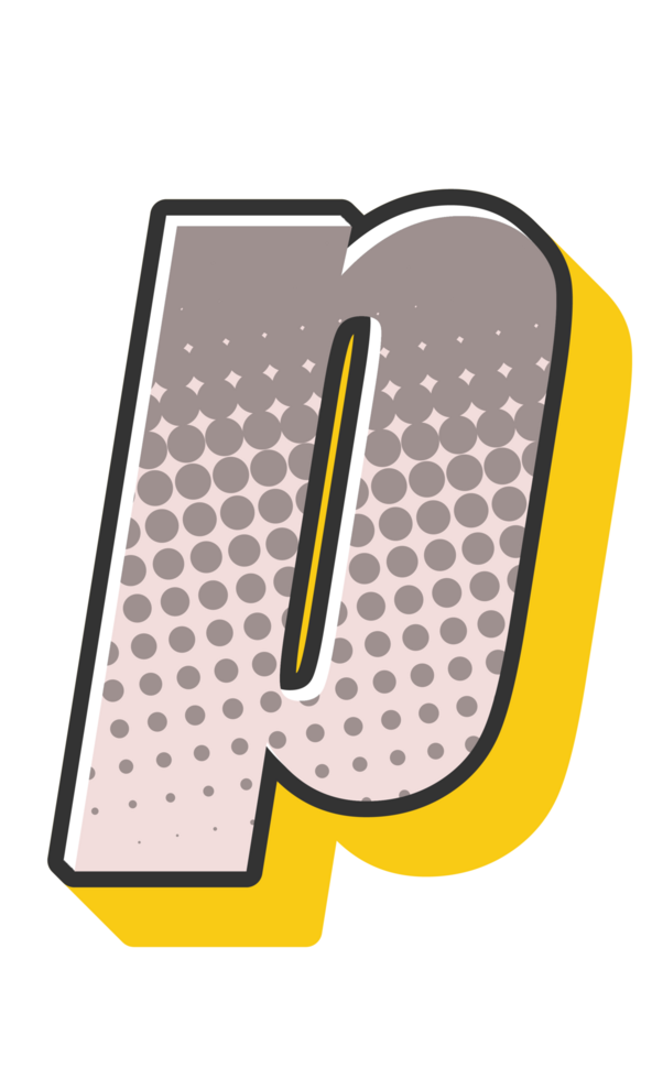 Comic Halftone Alphabet Letter and Number png
