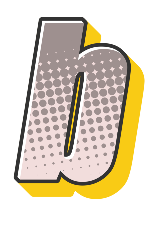 Comic Halftone Alphabet Letter and Number png