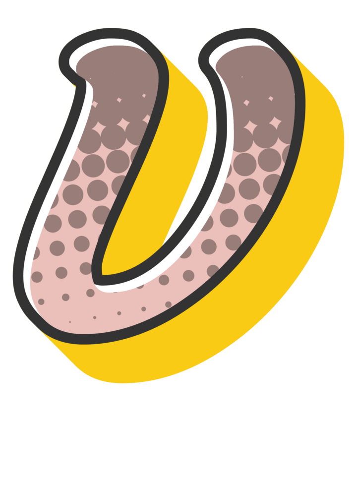 Comic Halftone Alphabet Letter and Number png