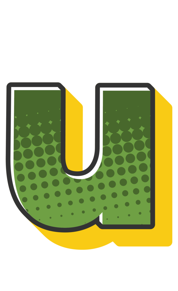 Comic Halftone Alphabet Letter and Number png