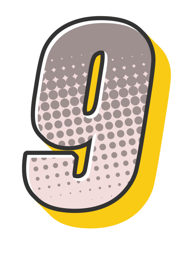 Comic Halftone Alphabet Letter and Number png
