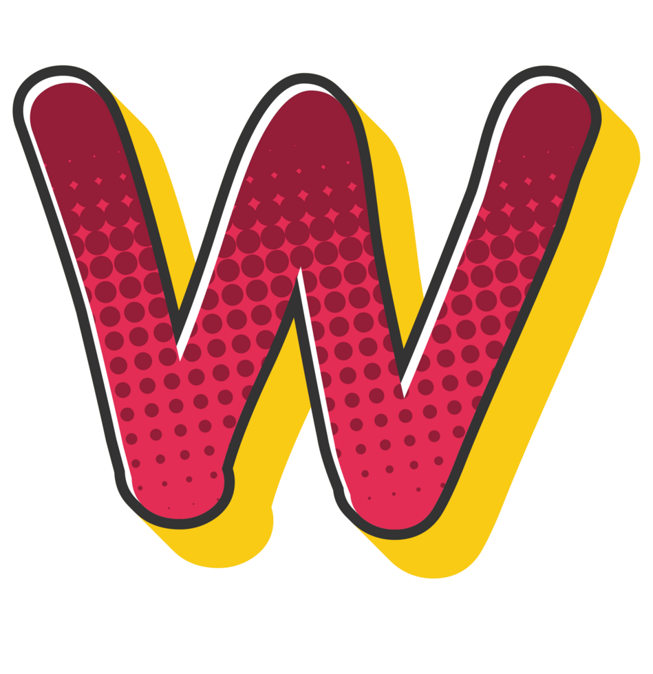 Comic Halftone Alphabet Letter and Number png