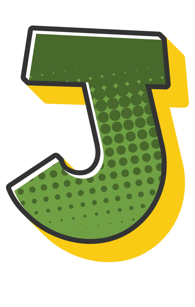 Comic Halftone Alphabet Letter and Number png