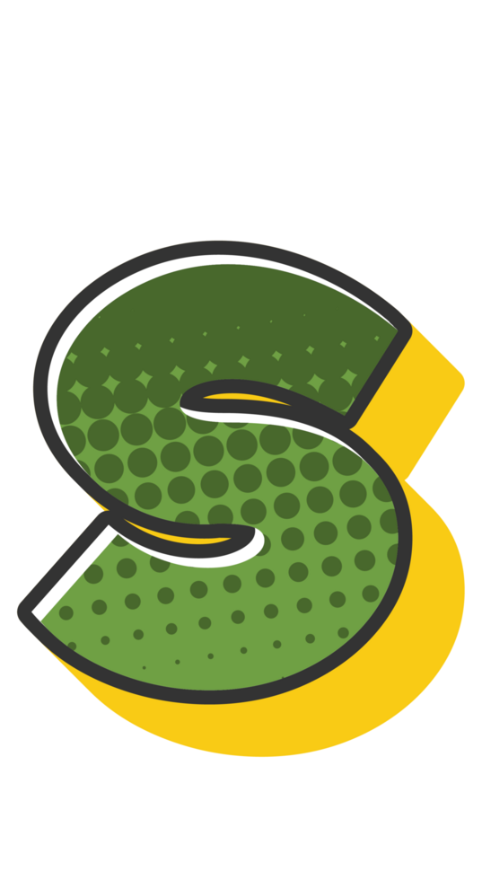 Comic Halftone Alphabet Letter and Number png