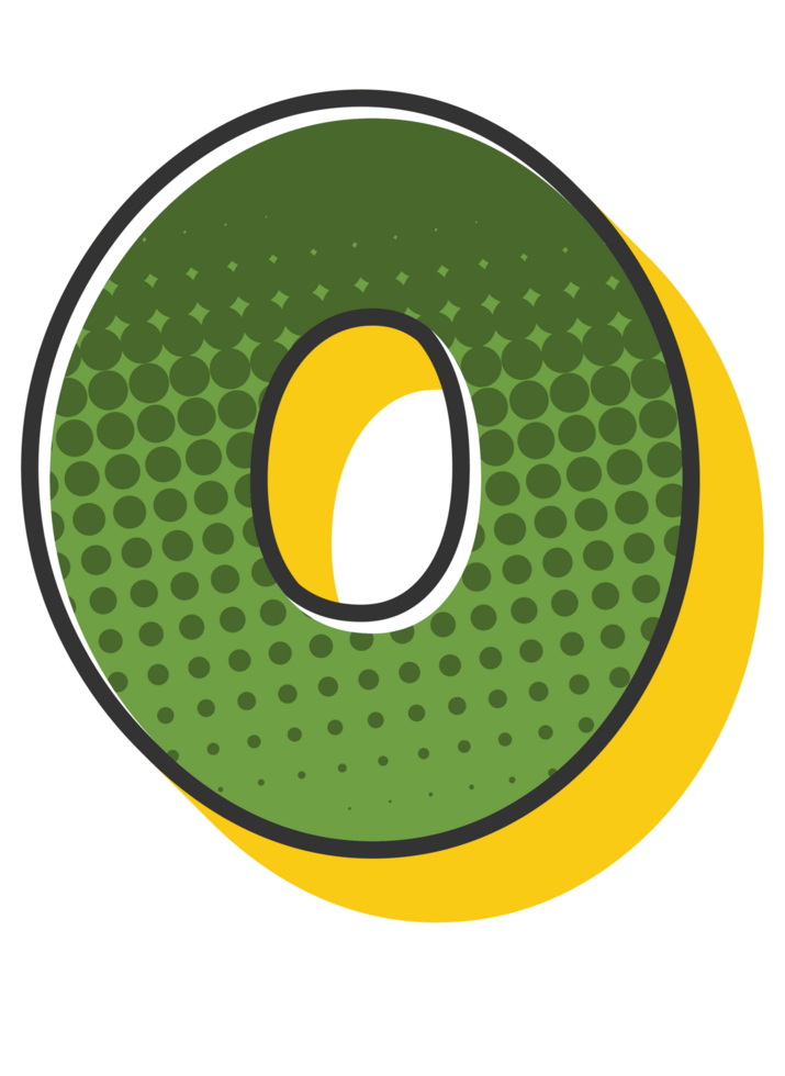 Comic Halftone Alphabet Letter and Number png