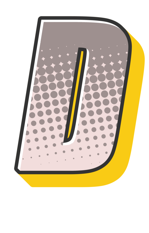Comic Halftone Alphabet Letter and Number png