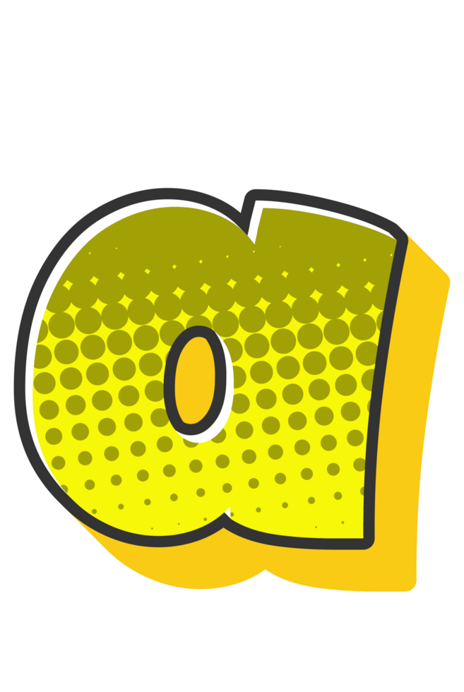 Comic Halftone Alphabet Letter and Number png