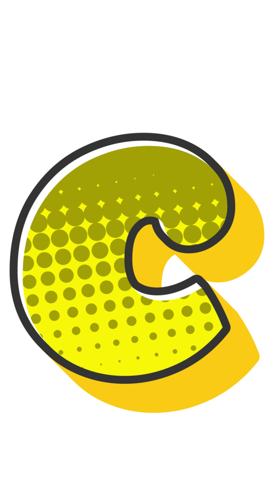 Comic Halftone Alphabet Letter and Number png