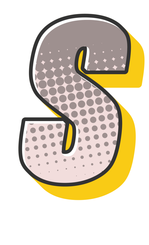 Comic Halftone Alphabet Letter and Number png