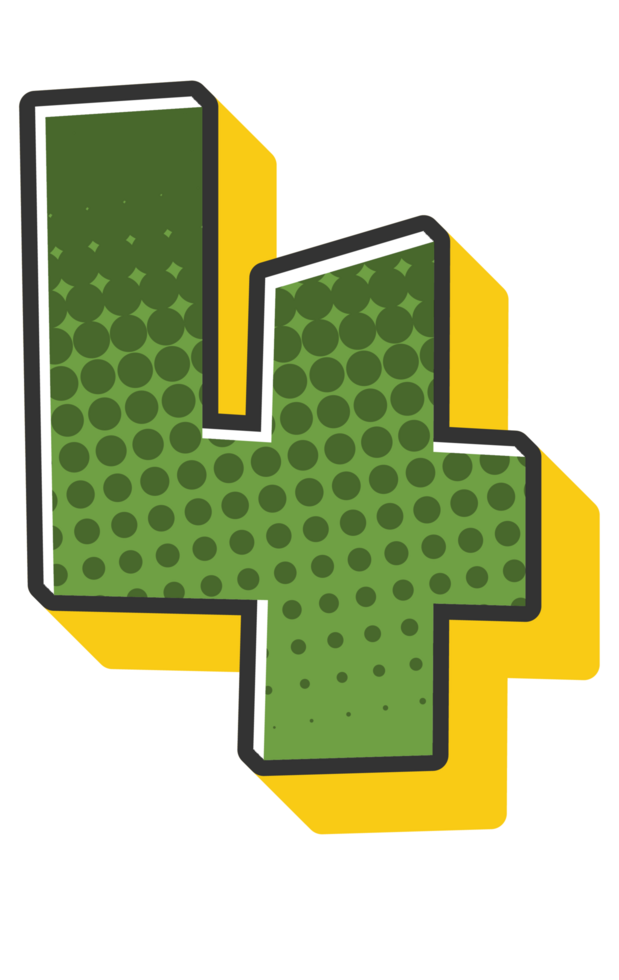 Comic Halftone Alphabet Letter and Number png
