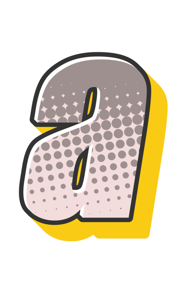 Comic Halftone Alphabet Letter and Number png