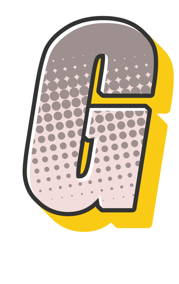 Comic Halftone Alphabet Letter and Number png