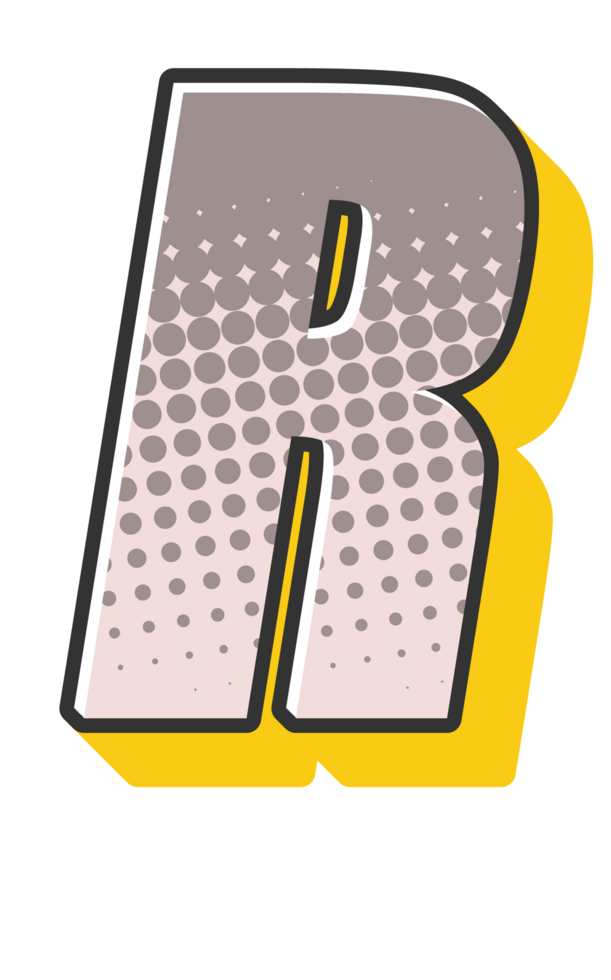 Comic Halftone Alphabet Letter and Number png