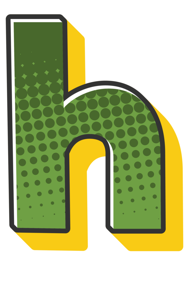 Comic Halftone Alphabet Letter and Number png