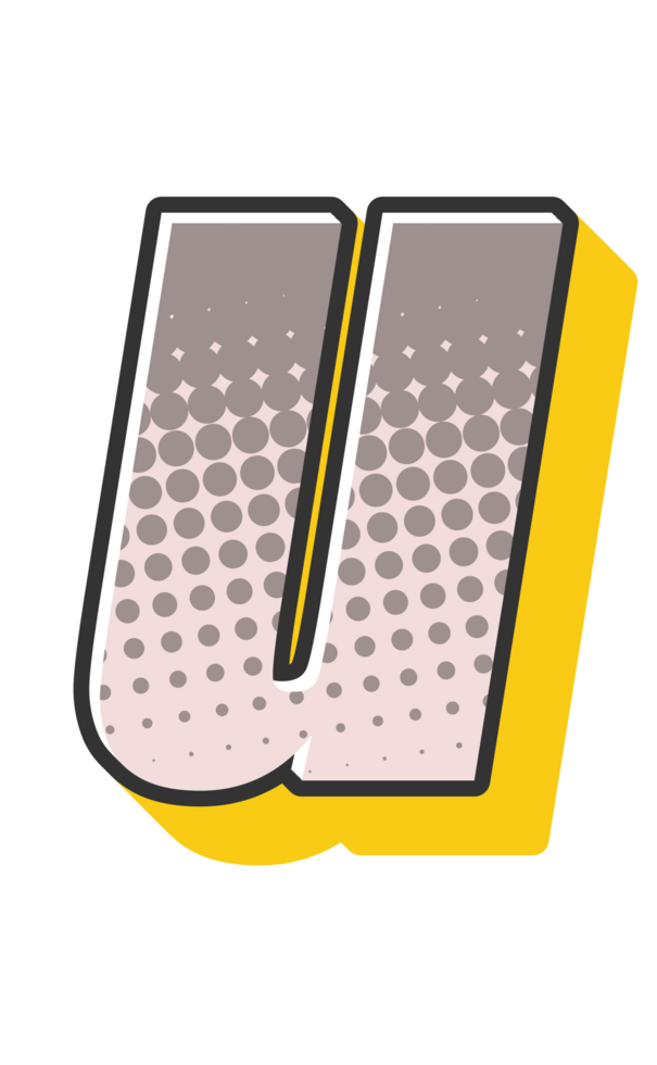Comic Halftone Alphabet Letter and Number png