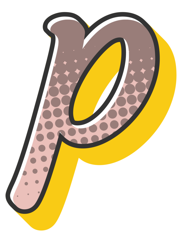 Comic Halftone Alphabet Letter and Number png