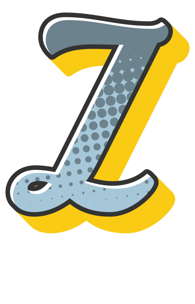 Comic Halftone Alphabet Letter and Number png