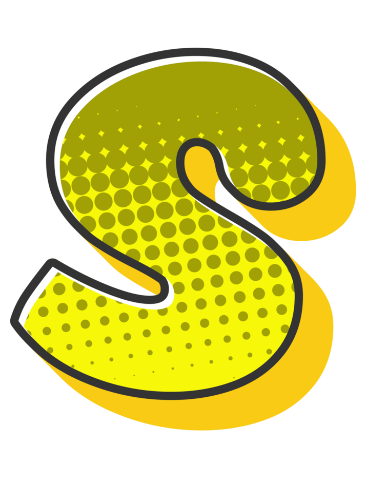 Comic Halftone Alphabet Letter and Number png