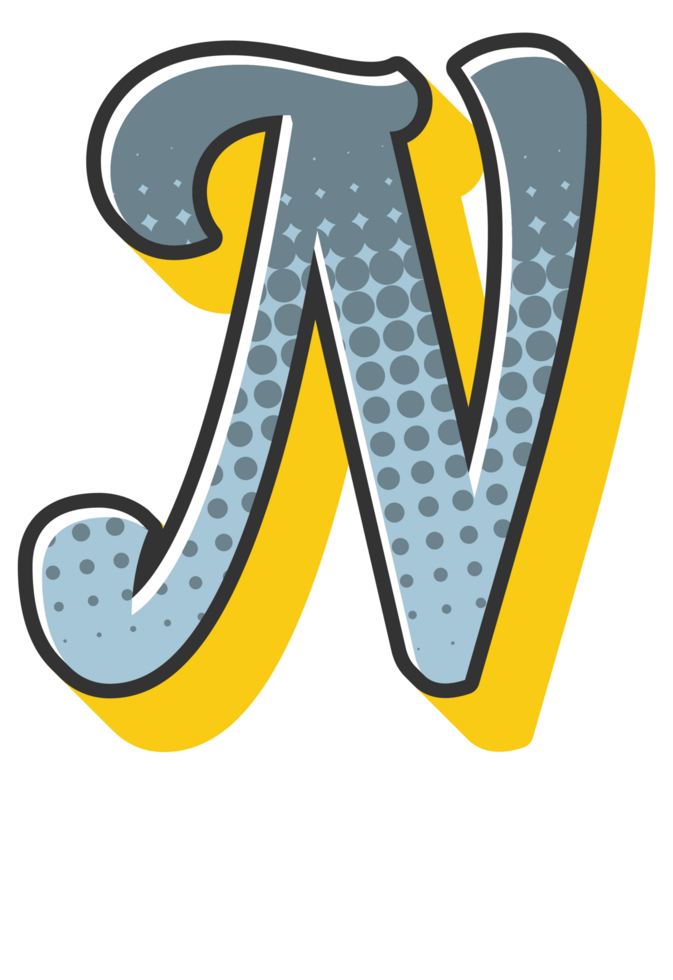 Comic Halftone Alphabet Letter and Number png
