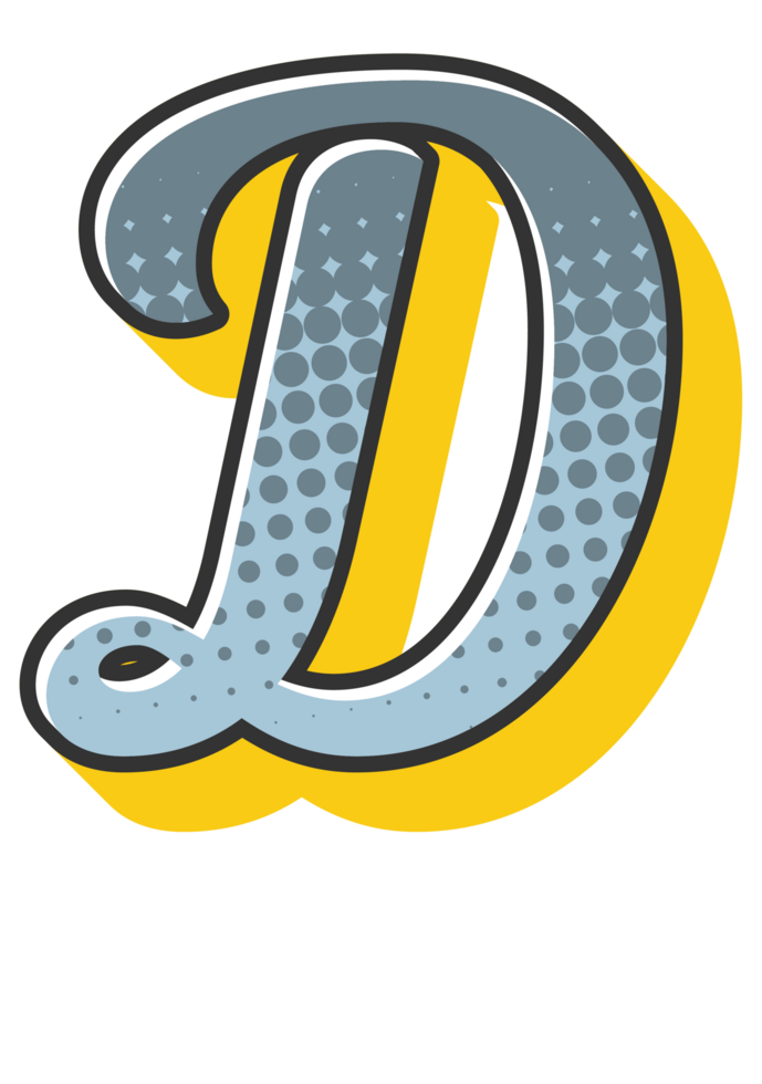 Comic Halftone Alphabet Letter and Number png