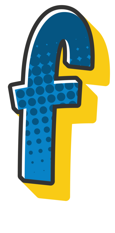 Comic Halftone Alphabet Letter and Number png