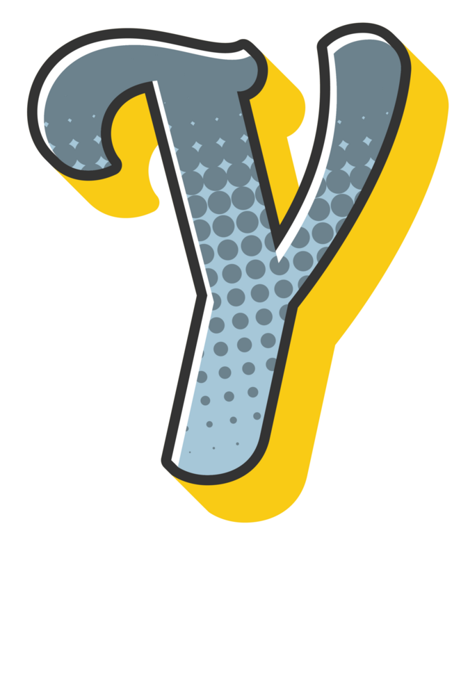 Comic Halftone Alphabet Letter and Number png