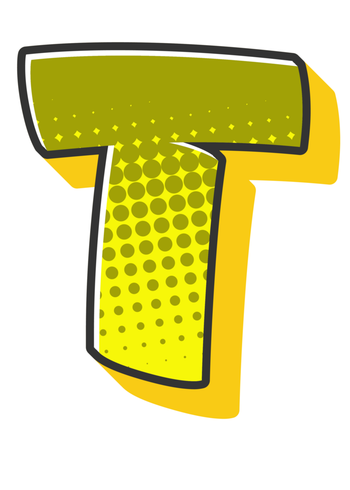 Comic Halftone Alphabet Letter and Number png