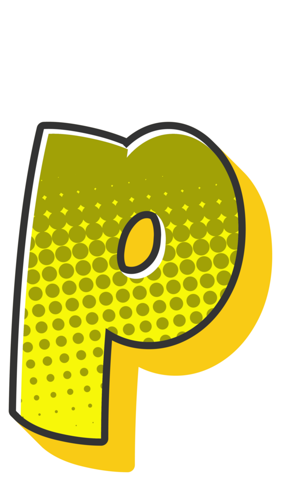 Comic Halftone Alphabet Letter and Number png