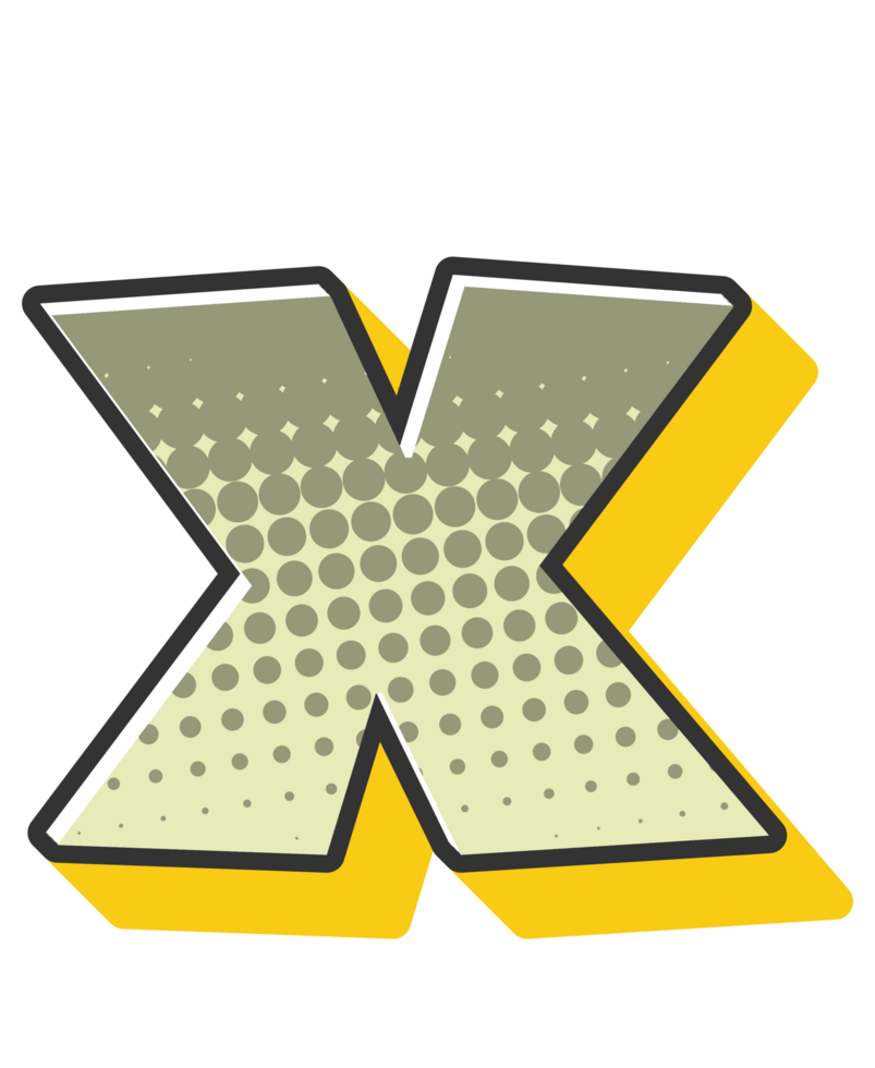 Comic Halftone Alphabet Letter and Number png