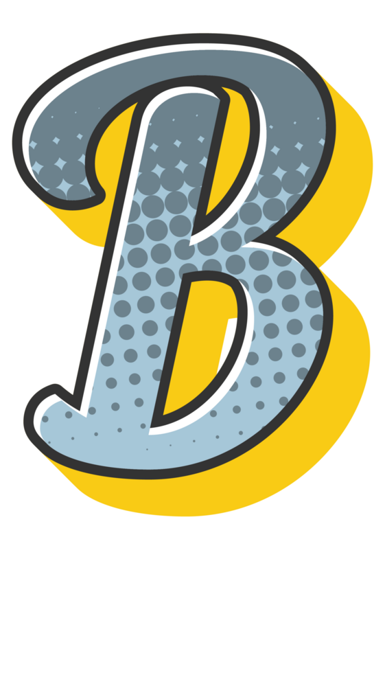 Comic Halftone Alphabet Letter and Number png