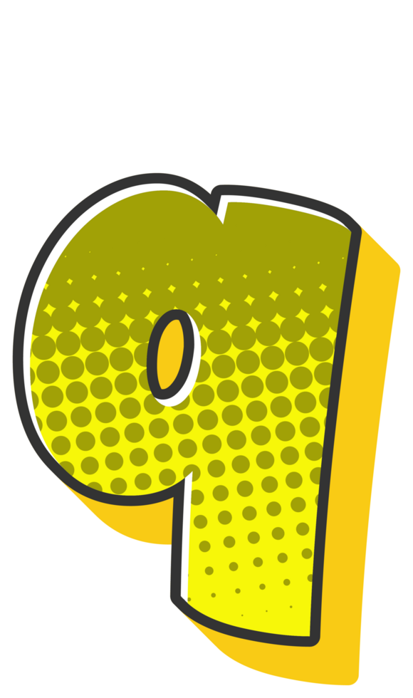 Comic Halftone Alphabet Letter and Number png