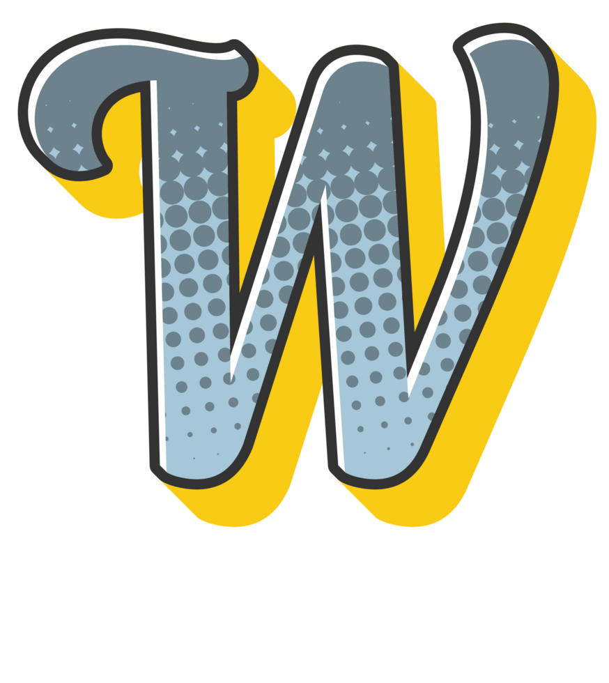 Comic Halftone Alphabet Letter and Number png