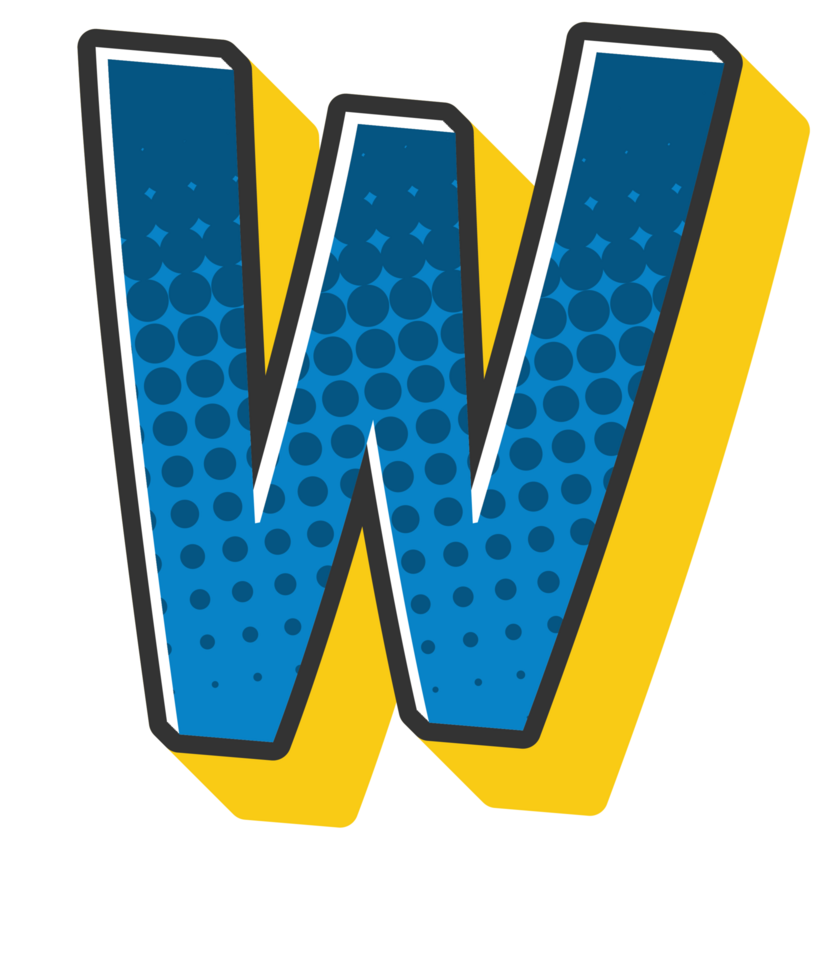 Comic Halftone Alphabet Letter and Number png