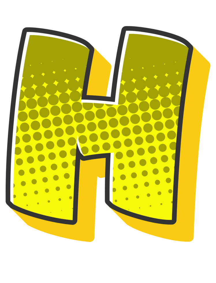 Comic Halftone Alphabet Letter and Number png
