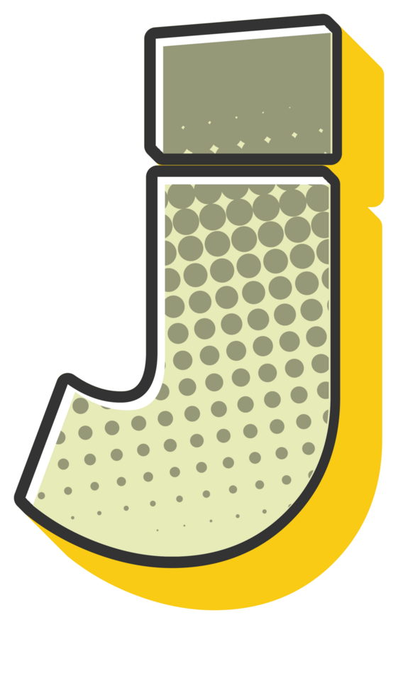 Comic Halftone Alphabet Letter and Number png
