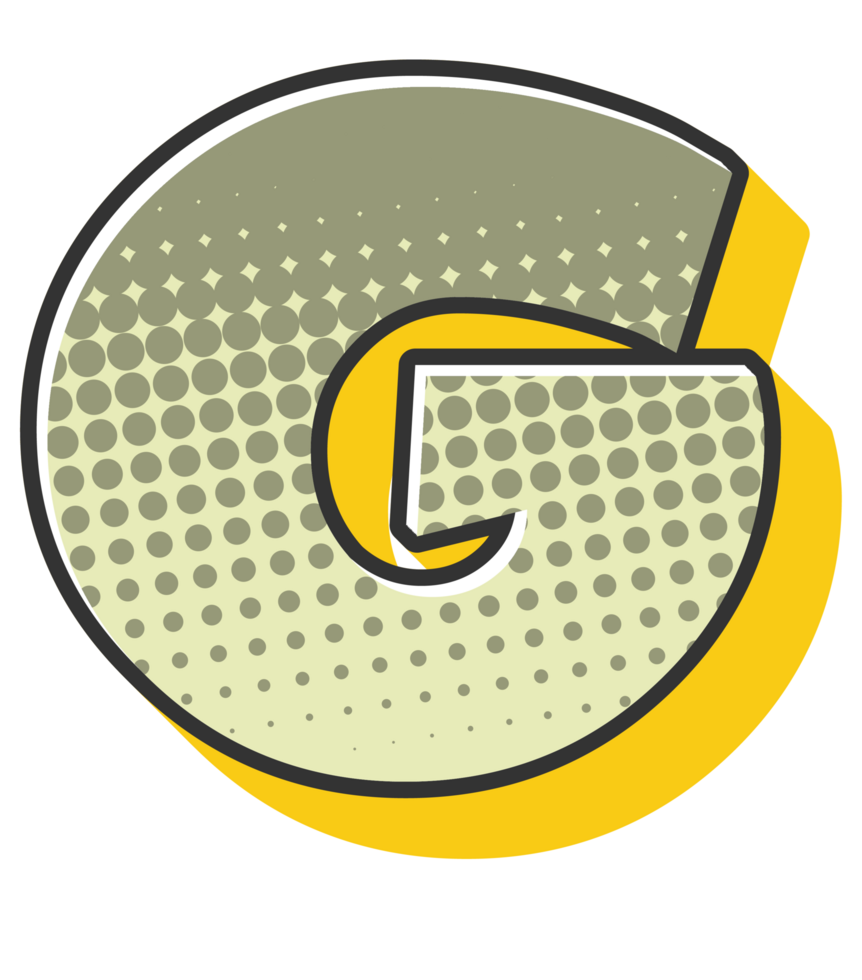 Comic Halftone Alphabet Letter and Number png