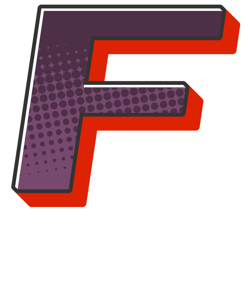 Comic Halftone Alphabet Letter and Number png