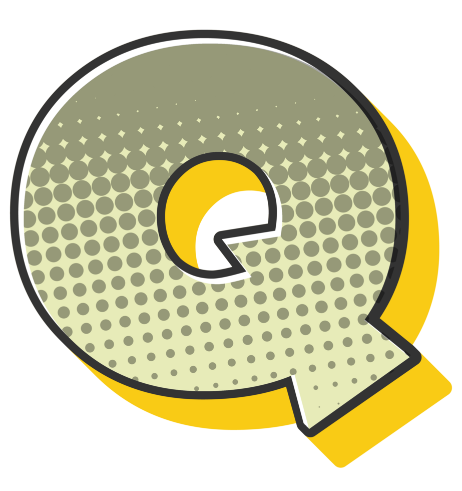 Comic Halftone Alphabet Letter and Number png